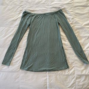 Aeropostale sage green off the shoulder top